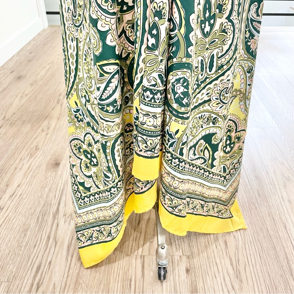NWT 2X blue pink green and yellow earth tones bohemian high low midi maxi dress - Picture 8 of 9